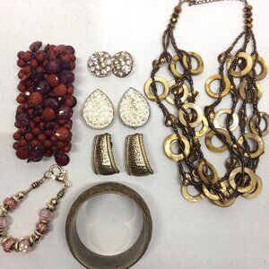 Costume Jewelry Small Lot Clip On Earrings Necklace Bracelets